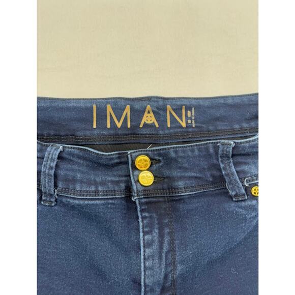 Iman Womens Size 16W Petite Dark Wash Skinny Leg Stretch - Picture 2 of 5